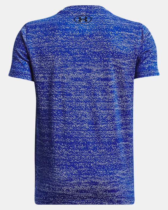 Boys' UA Tech™ Vent Jacquard Short Sleeve in Blue image number 1